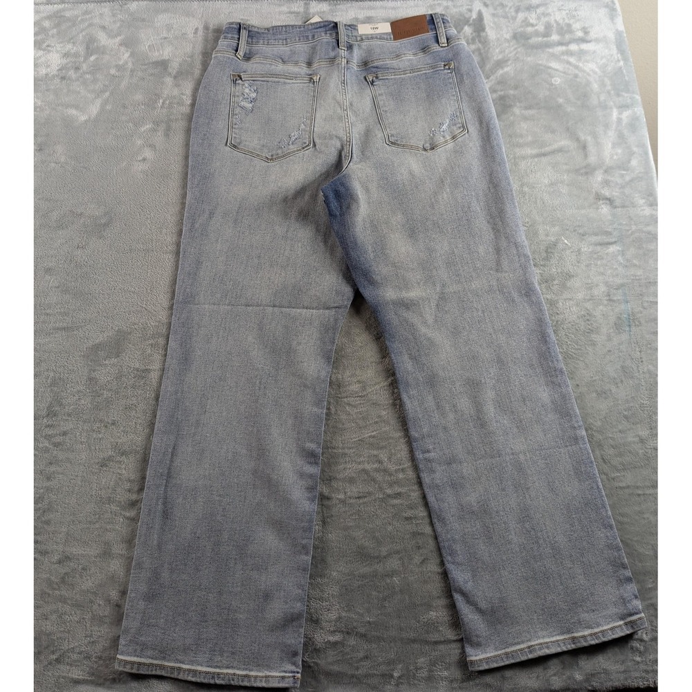 Judy Blue Jeans Womens 18W Blue High Waist Straight Fit Light Wash Stretch - Picture 11 of 15
